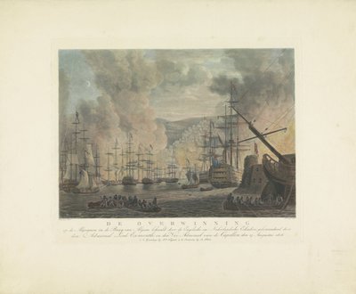 Bombardement av Alger, 1816 Algeriets seger i Algerbukten av de engelska och holländska skvadronerna, under kommando av amiralen Lord Exmouth och viceamiralen i Capellen, 27 augusti 1816 (titel på obj. av Nicolaus Heideloff