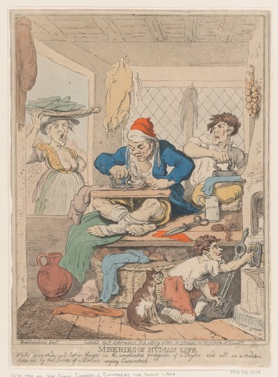 Miseries of Human Life: While Deep in Study and Lost in Thought in the Comlicated..., oktober 1807. av Nicolaus Heideloff