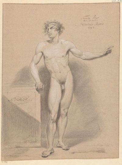 Stående manlig naken, sedd framifrån (2:a pris 1796) av Nicolaus Ritter jr.