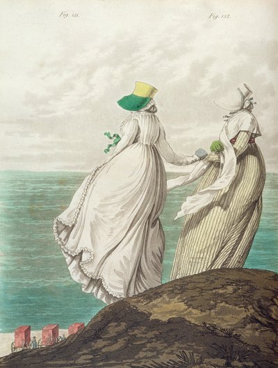 Badplats, från "Gallery of Fashion", 1797 (färggravyr) av Nicolaus von Heideloff