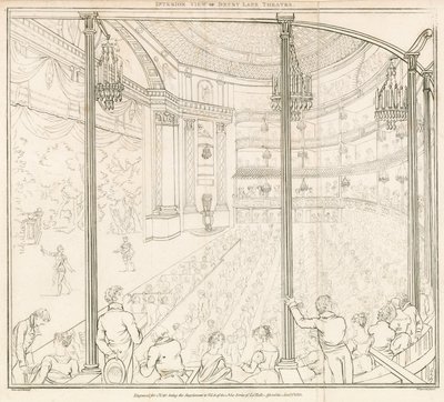 Interiörvy av Drury Lane Theatre, London av Nicolaus von Heideloff