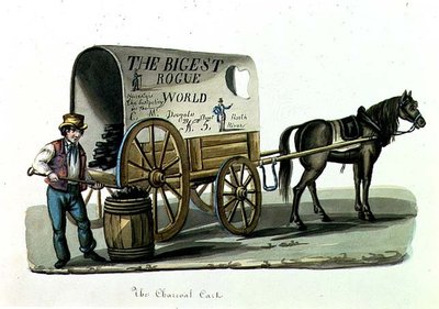 Träkolsvagnen, ca 1840-44 (akvarell på papper) av Nicolino Calyo