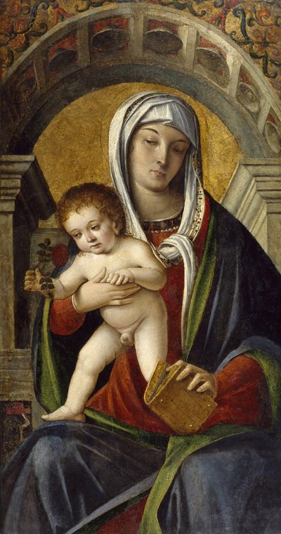 Triptykpanel med Madonna och barn, 1490-1500 av Nicolo Rondinelli