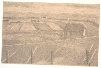 Landskap vid Ferring, fyr tänd av Niels Jakob Jakobsen Bjerre