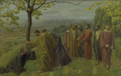 Den blinde mannen vid vägkanten uppmanar Jesus att visa barmhärtighet av Niels Larsen Stevns