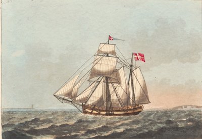 En dansk galease, att se i lä, med sidvind av Niels Truslew