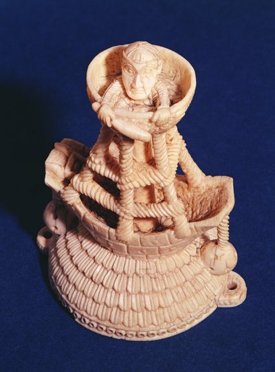 Den övre delen av Salt Cellar av befälhavaren på det heraldiska skeppet, Nigeria, bini-portugisiska, ca 1525-1600 av Nigerian