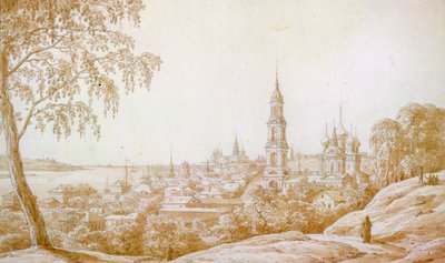 Utsikt över Kostroma, Ryssland, 1838. av Nikandor Grigorievich Chernetsov