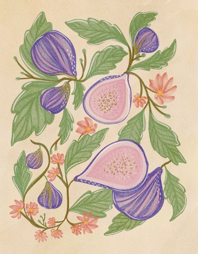 Lila fikon och blommor av Nikita Jariwala