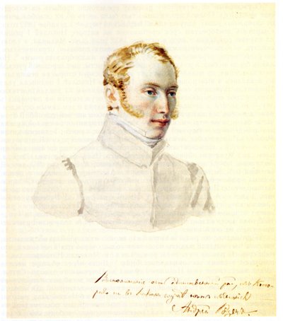 Porträtt av decembrist baron Andrei von Rosen 1799-1884, 1832 av Nikolai Alexandrovich Bestuzhev