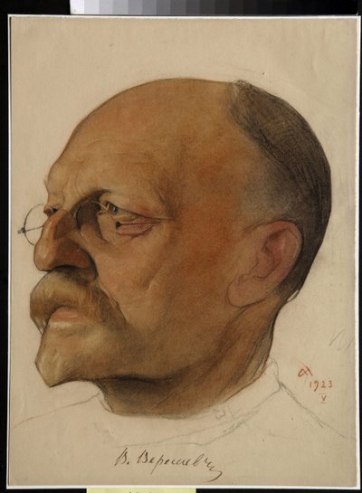 Porträtt av Vikenti Vikentyevich Smidovitch, dit Vikenti Veressaiev (1867-1945), rysk läkare och författare (Vikenty Vikentyevich Veresaev) - Teckning av Nikolai Andreevich Andreev (1873-1932) sangvin och kritor på papper (32,5x24 cm) av Nikolai Andreevich Andreev