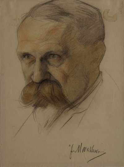 Porträtt av Julian Marchlewski 1866-1925, tidigt 1920-tal av Nikolai Andreevich Andreev