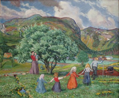Norsk nynorsk:  Sommarvind och lekande barn
Norska Bokmål:  Sommarvind och lekande barn av Nikolai Astrup