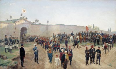 Turkisk kapitulation vid Nikopol den 4 juni 1877