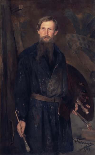 Porträtt av konstnären Viktor Vasnetsov 1848-1926, 1891 av Nikolai Dmitrievich Kuznetsov