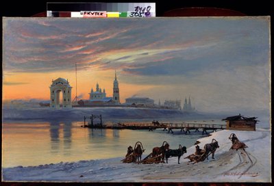 "Utsikt över floden Angara i Irkutsk i Sibirien" Målning av Nikolai Florianovich Dobrovolsky (1837-1900) 1886 Statens konstmuseum, Irkutsk av Nikolai Florianovich Dobrovolsky