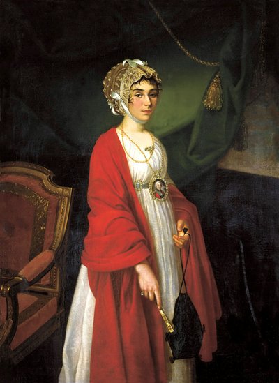 Porträtt av Astress och sångerska, Contess Praskovya Sheremeteva, Zhemchugova 1768-1803, 18 av Nikolai Ivanovich Argunov