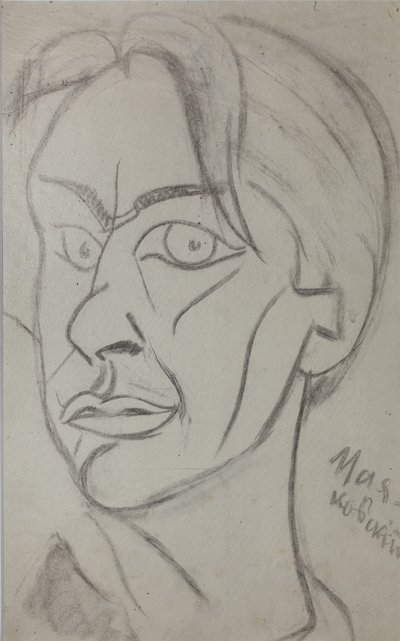 Poeten Vladimir Majakovskij 1893-1930, 1913. av Nikolai Ivanovich Kulbin