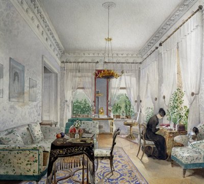 Interiör av Lopuchin hus av Nikolai Ivanovich Tichobrazov