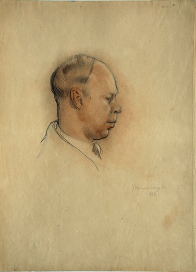 Porträtt av tonsättaren Sergej Prokofjev (1891-1953) av Nikolai Nikolayevich Vysheslavtsev