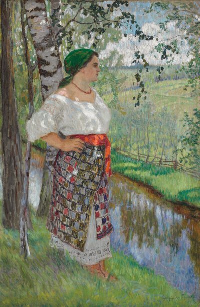 Bondkvinna vid en bäck av Nikolai Petrovich Bogdanov Belsky