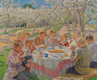 Te I Äppelträdgården. av Nikolai Petrovich Bogdanov Belsky