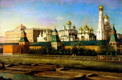 "Utsikt över Moskva Kreml", 1800-talet av Nikolai Podklyuchnikov