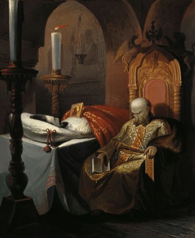 Ivan den förskräcklige och hans son Ivan fredagen den 16 november 1581, 1860-talet. av Nikolai Semyonovich Shustov