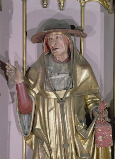 Isenheims altartavla, Sankt Jerome, detalj av Sankt Jerome, ca 1490 målning på trä av Nikolaus Hagenauer