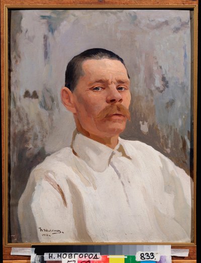 Porträtt av författaren Maxime Gorki (Gorky) (1868-1939) av Nikolay Pavlovich Shlein