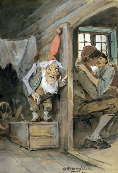 Be Lurking (akvarell på papper) av Nils Bergslien