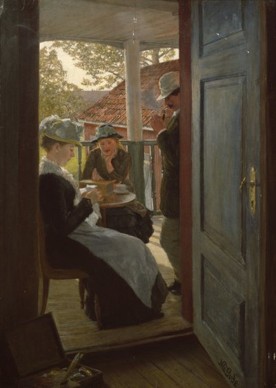Moment of talk (olja på duk) av Nils Gude