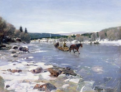 Transport av timmer av Nils Hansteen