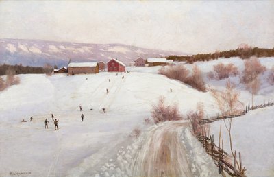 Vinter i Norge (olja på duk) av Nils Hansteen