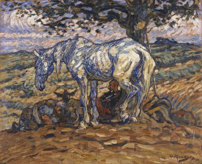Don Quijotes häst Rocinante, 1911 (olja på kartong) av Nils Kreuger