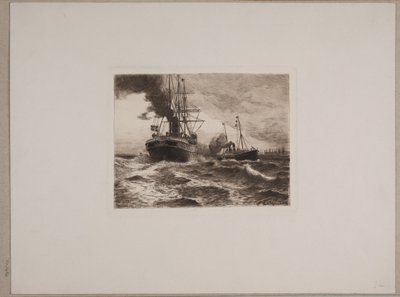 Ångfartyg vid Kronborg av Nils Severin Lynge Hansteen