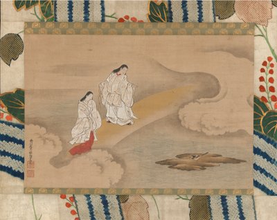 Guden Izanagi och gudinnan Izanami, 1700-talet. av Nishikawa Sukenobu