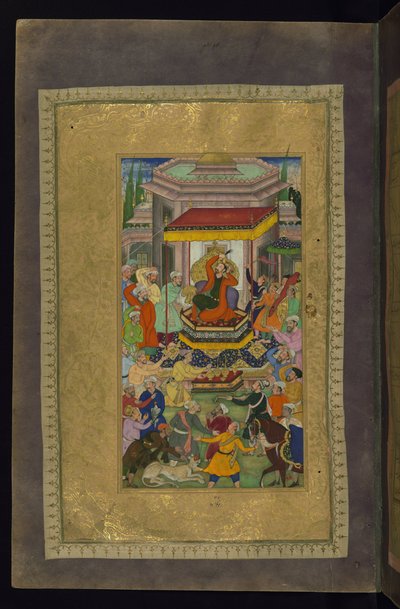 Alexander den store tronar i Persepolis av Nizami Ganjavi