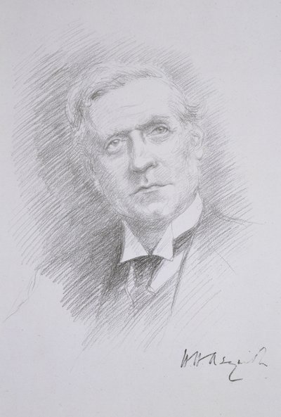 Porträtt av Herbert Henry Asquith (1881-1947), från ett album på Entente Cordiale, 1909 av Noel Dorville