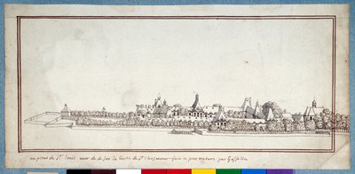 The Hospital of St Louis (penna och bläck med tvätt på papper) av Noel Gasselin