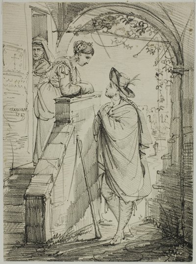 Kvinna och man samtalar av Noel Thomas Joseph Clerian