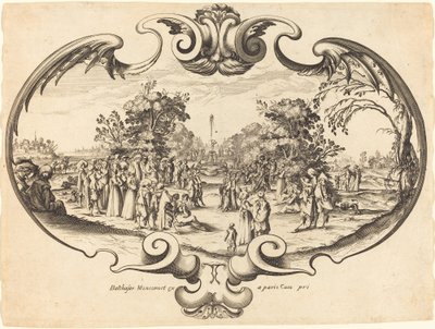 Design for a Fan: Courtly Figures in a Landscape av Noël Cochin