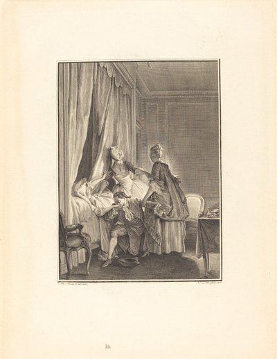 Kärlekens ympning av Noël Le Mire after Jean Michel Moreau