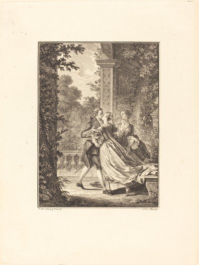 Utan att förstå något av detta mysterium av Noël Le Mire after Jean Michel Moreau