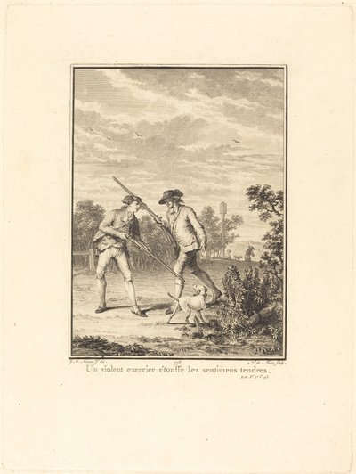 Våldsam träning kväver ömma känslor av Noël Le Mire after Jean Michel Moreau