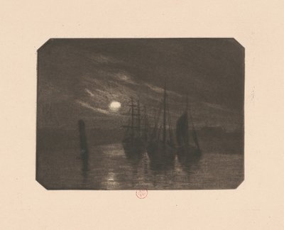 En månbelyst hamn av Norbert Goeneutte