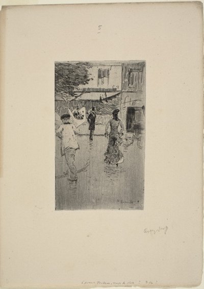 Avenue Trudaine på en regnig dag av Norbert Goeneutte