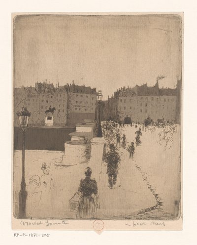 Utsikt över Pont Neuf i Paris Le Pont Neuf (titel på objekt) av Norbert Goeneutte