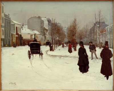 Boulevard de Clichy under snön av Norbert Goeneutte