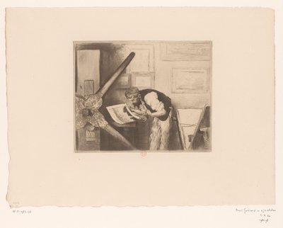 Porträtt av Henri Charles Guérard i hans ateljé av Norbert Goeneutte